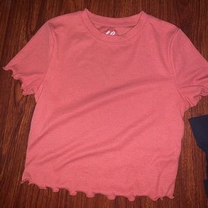 Salmon pink short sleeve shirt